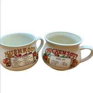 Vintage soup mug style coffee cup with recipe